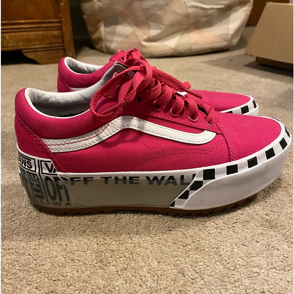 Vans Old Skool Pink Stacked Platform Sneakers